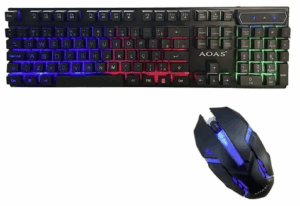 Kit Gamer 2en1 Con Teclado Y Mouse Color Negro Con RGB