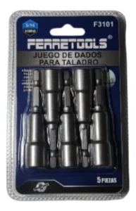 Juego De Dados Para Taladro 5pcs 5/16 Ferretools