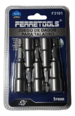 Juego De Dados Para Taladro 5pcs 5/16 Ferretools